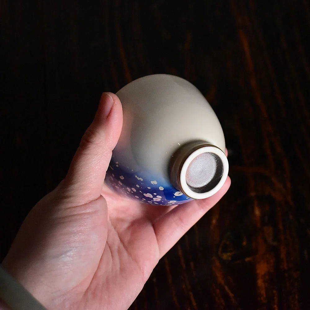 Handmade Heart-shaped Kiln Altered Blue Tea Cup New