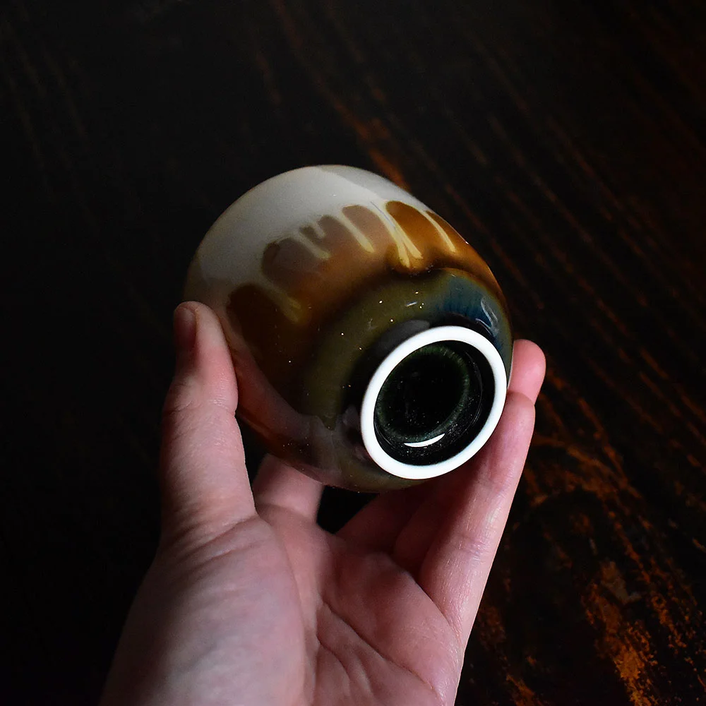 Handmade Wood Fired Kiln Altered Soy-Coloured Teacup