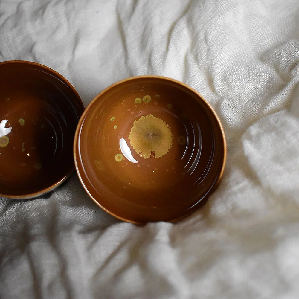 Handmade Wood Fired Kiln Altered Soy-Coloured Teacup