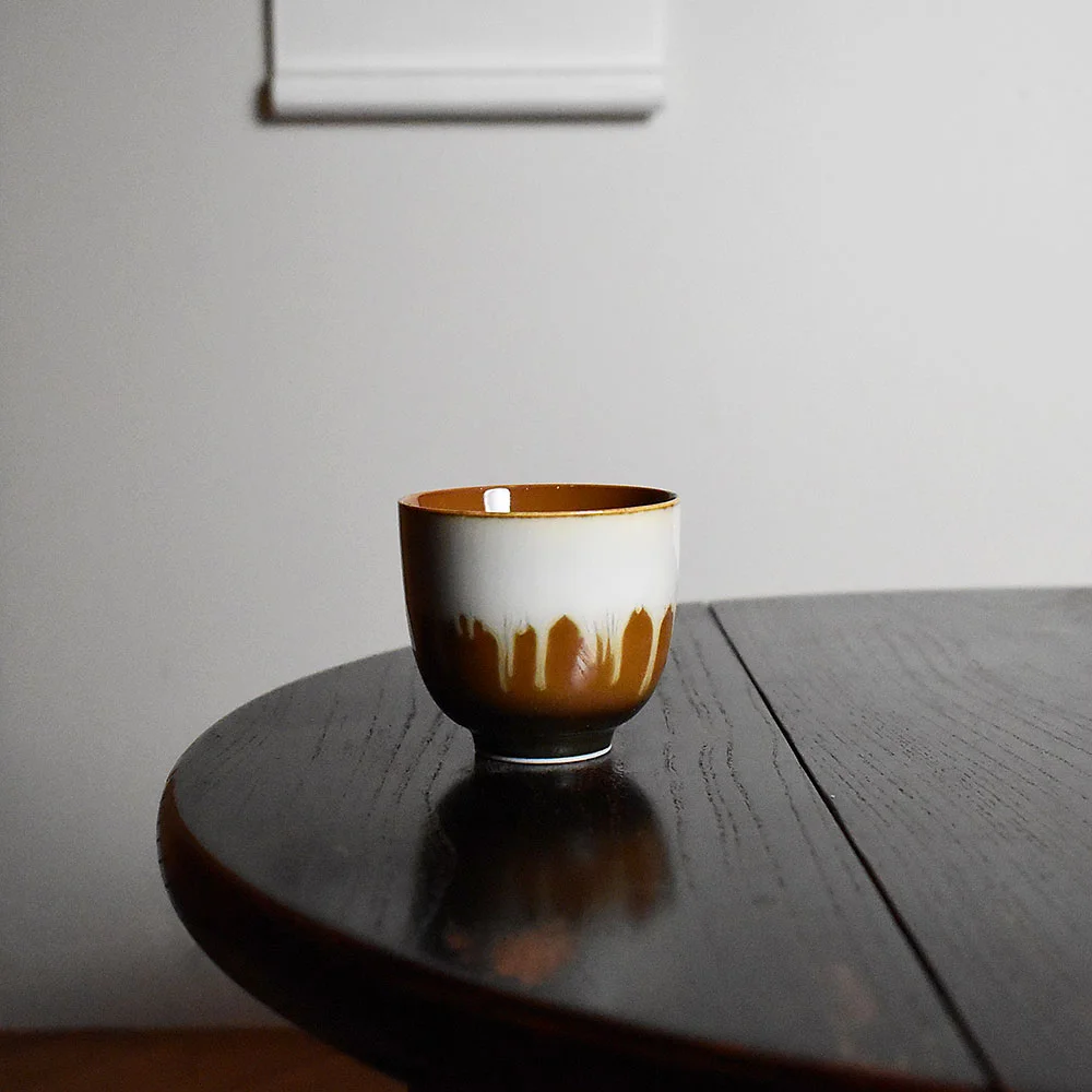 Handmade Wood Fired Kiln Altered Soy-Coloured Teacup