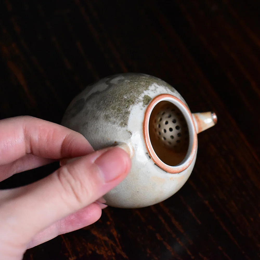 Ink Wash Wood-Fired Kiln Altered Dragon Egg Teapot