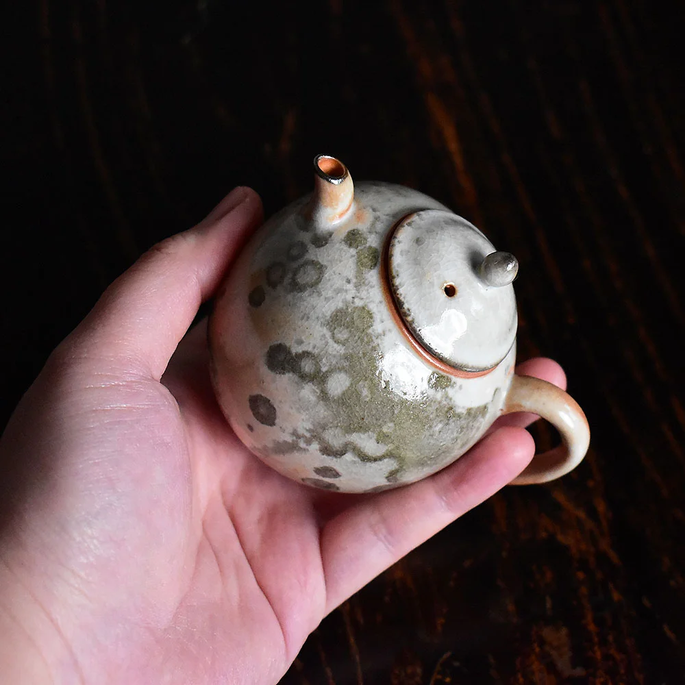 Ink Wash Wood-Fired Kiln Altered Dragon Egg Teapot