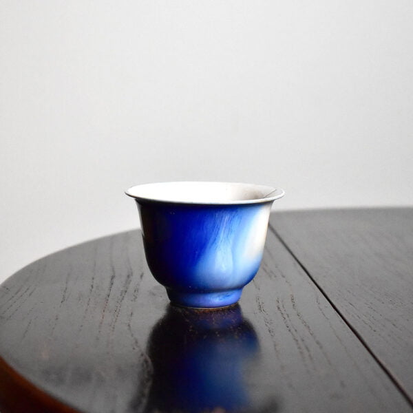 Kiln-Transformed Aurora Blue Glaze Teacup