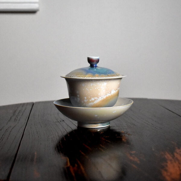 Kiln-Transformed Aurora Blue San Cai Gaiwan