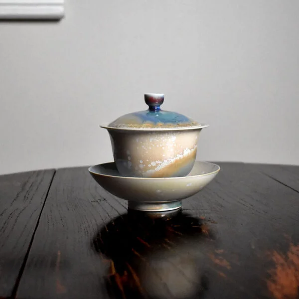 Kiln-Transformed Aurora Blue San Cai Gaiwan